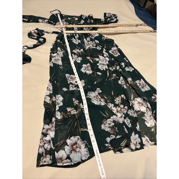 MiSC Elevated Basics Women Cap Long Sleeve V Neck Dress SM Belted Elastic Waist - Picture 12 of 14